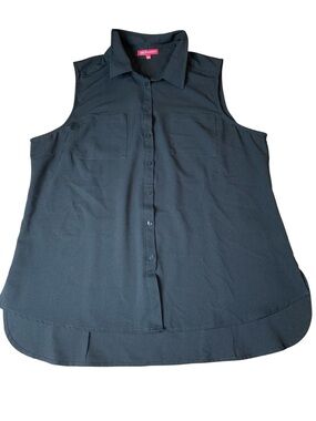 San Francisco Sleeveless Button-Down Blouse Size XL
